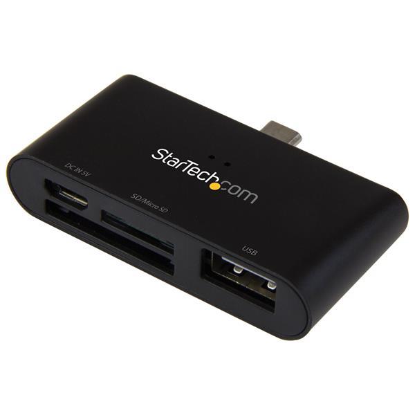 On-the-Go USB Card Reader for Mobile Devices - Supports SD & Micro SD Cards Product ID: FCREADU2OTGB This OTG card reader lets you quickly mount SD and MicroSD cards to your OTG-enabled tablet or