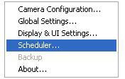 Start the Scheduler The scheduler will not be accessible until at least one camera has been added to the camera list.
