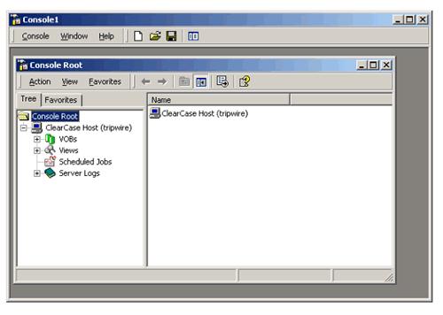 Figure 2: MMC in console authoring mode At the top of the application is the console main menu bar and authoring toolbars.