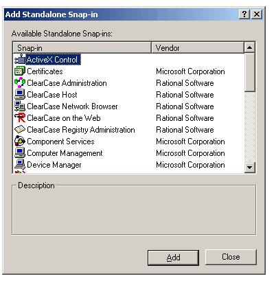 Root. The Add Standalone Snap-in dialog box appears (Figure 5).