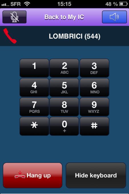 For VoIP the user will see the My IC Mobile application screen (Ref. Picture 6, 7, 8) - VoIP calls are not possible during ongoing Cellular calls.
