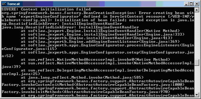 Step 3 - Check for Error Messages Once the window has finished generating messages, scroll up and look for any stack traces similar to the following: Step 4 - Start the Application To try the