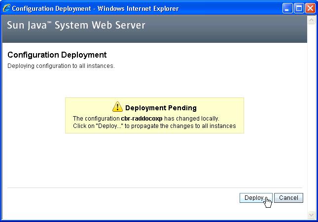 Click on the alert at the top right of this window that states Deployment