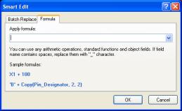 The Smart Edit dialog will appear. The dialog offers two methods for performing string modification, accessed from the Batch Replace and Formula ta bs respectively.