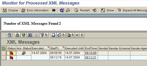 4. Call transaction SXMB_MONI to display the XI messages.