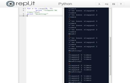 Let's code with! Python is a general purpose programming language that uses coding synta which makes it easy to read.