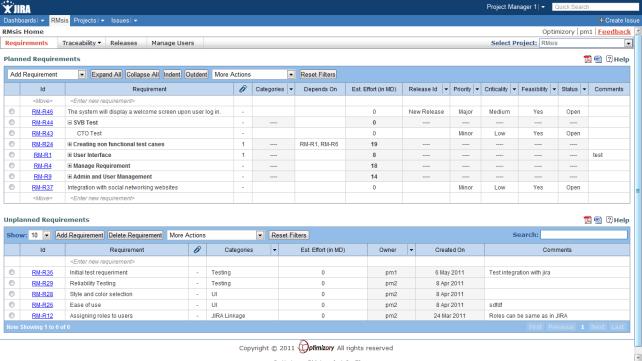 Fig 1 : Requirement Management Screen Requirement Attributes A requirement has following attributes: Req. Id: A unique identification of the requirement. This field is non editable.