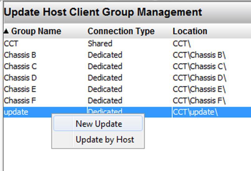 Sentral Quick Start Guide 4. Right-click the group that you want to update (in this example, the update group) and select New Update. Figure 13. Selecting the New Update option 5.