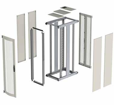 rear door Quick release side panels both sides Top panel configuration: enhanced brush entry panel rear all other panels are plain Air management baffle kits Earth bonding kit Available in standard