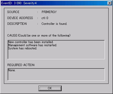 Integrated Mirroring SAS User's Guide Log Information Viewer Log Information Viewer is automatically displayed when the GAM Client is started and an array controller is detected.