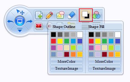 Color Clicking the Color icon displays two options: Shape Outline is used to change the color of