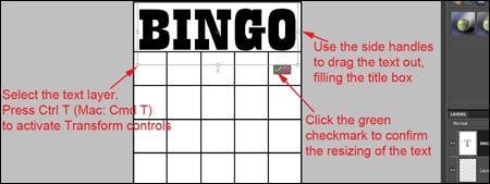 Step 4: Type title and numbers Now that the Bingo grid is complete, it s time to have some fun customizing your card.