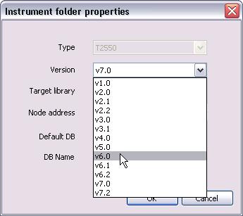 Stage 1: Creating A PAC Instrument Configuration 4. Click the drop down menu next to the Version field and select a different instrument version.