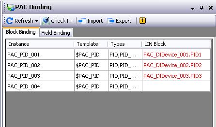 Validation when the binding tool first loads when the Refresh button is pressed in the binding tool window an import operation finishes.
