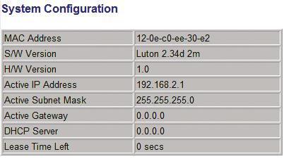 3.2 Configuration 3.2.1 System This page shows