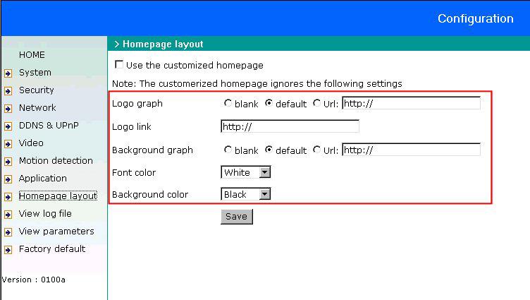 How to change the font color 1. Click on Configuration on homepage, 2. Click on Homepage layout at the left column, 3. Find Font color and pull down the list to choose any color you like, 4.