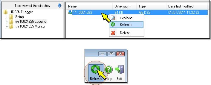 The exported file is created in the same folder of the source data file.