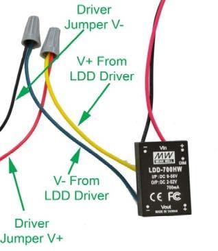The LDD-1000HW drivers will connect to the Blue and White channels ONLY, and the LDD-700HW drivers will be used on the UV and Color channels due to the current limitations of each channel.