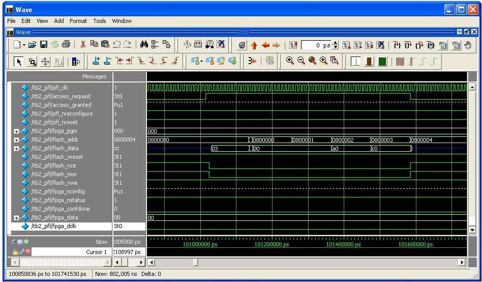Page 30 Using the PFL Megafunction 1 Before you perform the device configuration simulation, ensure that the PFL megafunction receives the correct option bits address and associated values to