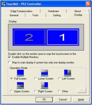 can do such configuration with this property page shown as below, The system monitor display geometry was shown in the Monitors window in this page to show the locations of all of the monitors of the