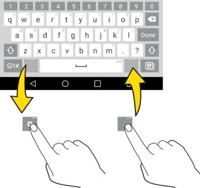 1. Tap > > Settings > Language & input > LG Keyboard > Keyboard height and layout > QWERTY keyboard layout. 2. Drag to add or delete keys or change the order.