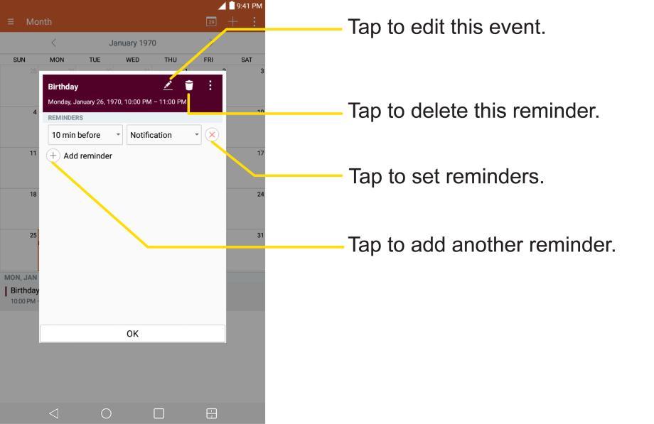 Create an Event You can use the Calendar tool on your tablet to create events that appear on your tablet and in your Google Calendar on the web. 1. Tap > > Calendar and then.