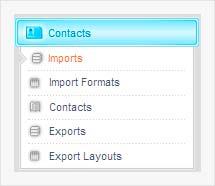 Contacts Menu The contacts menu is located below the Process Menu. In this menu the administrator will be able to see all the contacts and generate new entries for new contacts.