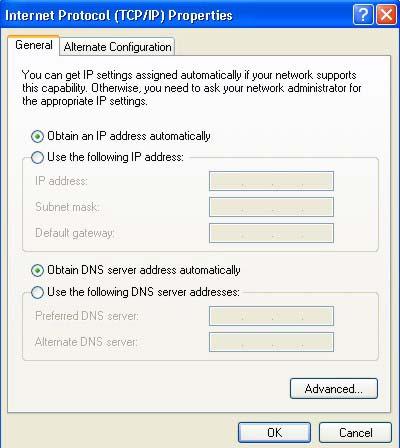 Appendix C Setting Up Your Computer s IP Address 5 The Internet Protocol TCP/IP Properties window opens.