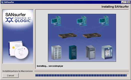 5 Installing ANsurfer FC HBA Manager Initial Installation Figure 5-11 Install ANsurfer: Installing ANsurfer If you are installing NetWare,