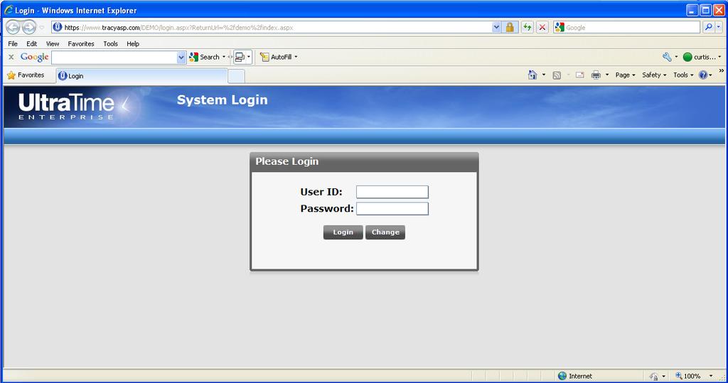 How to Log into UltraTime Enterprise WebTime 1. UltraTime can be accessed from desktop using the designated icon.