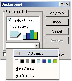 Changing Slide Appearance Applying a Design 5. From the Format menu, choose Slide Design. 6.