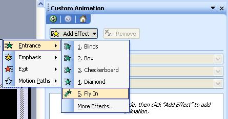 Select an effect from the drop-down menu. 5.