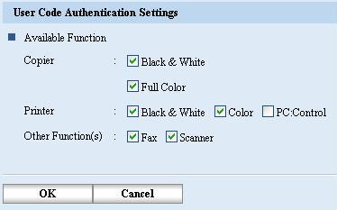 Chapter 2: Installation and Configuration Enable User Code Authentication on Each MFP You must enable User Code Authentication on each MFP that is controlled by Equitrac Embedded for Ricoh Basic.