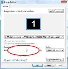 5 Click Display Settings. 6 Set the resolution SLIDE-BAR to 1680 by 1050.