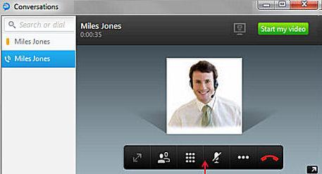 From the Chat window Click the Phone icon Chat Window A record of Conversations is in the left column.