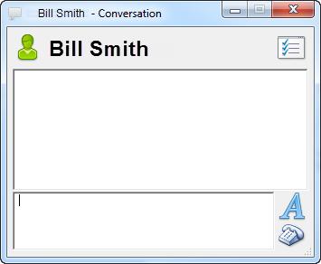 Chat You can chat with another CTI Toolbar user. Note: Group chat is not available. Chatting with a CTI Toolbar User 1. Click Chat ( ). The CTI Desktop Chat window opens. 2.