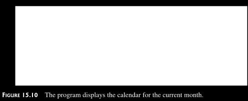 Use labels, and set text on the labels to display the calendar.