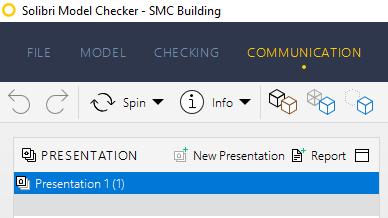 Figure 69 Presentation view controls Custom Made Issues 5) You may also add issues separately by setting a view you want to store in the 3D View and then click "New Issue" on