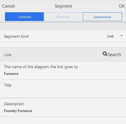 Asix Mobile 8.2.2. Link Segment Link segment allows you to navigate from the current to the next diagram.