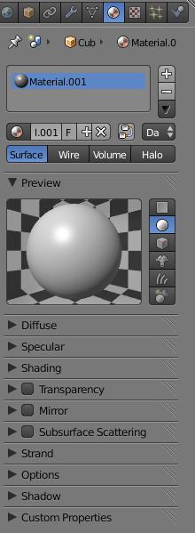 Remember, we are focusing on the classic internal renderer right now. Basic Material Settings You must always add a material before you can add a texture.