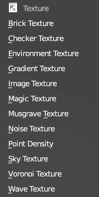 Like textures in the classic render engine, there are several built-in texture generators in Cycles.