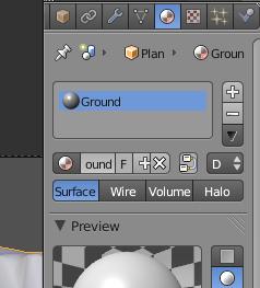 Make sure you are in the Blender Render Select the plane(right-click) and go to the Materials panel. Add a new material. By default, it will be Material, probably with some zeros and numbers after it.