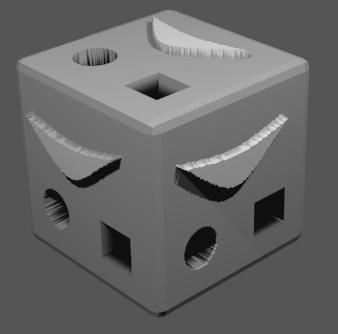 Gray is considered the base color. Here are the effects of the image on the object mapped with the Cube wrap.