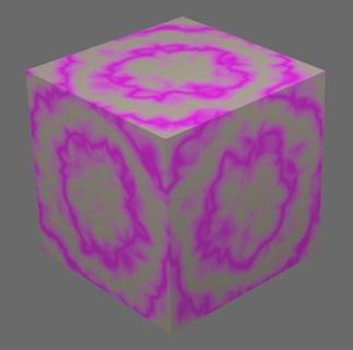 We'll start with a basic cube that has a material applied to it.