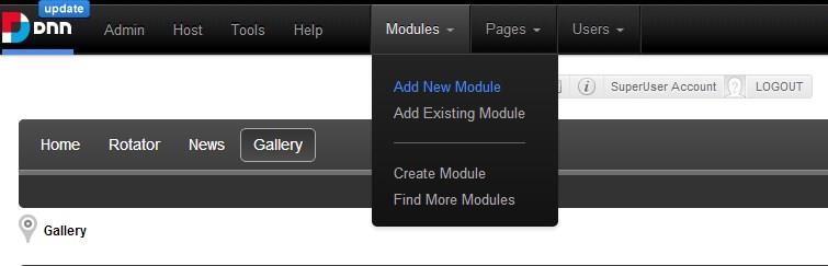 3. GETTING STARTED Once you have successfully installed EasyDNNgallery module, this module needs to be added to your web page.
