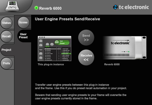Interface and feature reference To send a full Scene (with settings for all Engines) from the plug-in to the System 6000 MKII, click the Send button.