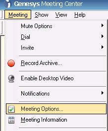 1 Once you have installed Genesys Meeting Center, click the desktop icon in your