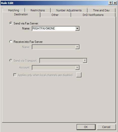 11. Configure Dialing Rules - Continued In the Destination tab of the Rule Edit