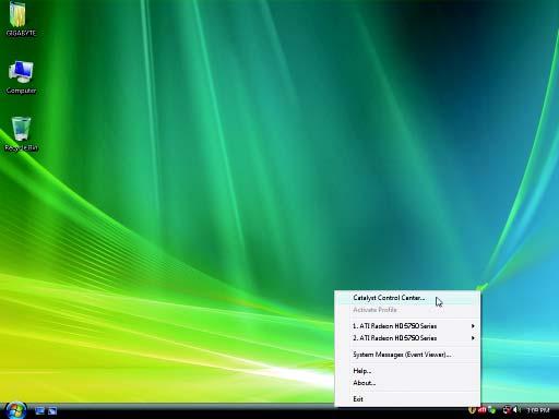 3.2. Taskbar Icon After installation of the display driver, you will find an ATI icon in the notification area.