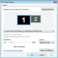 3.3. Display Properties Pages Display Settings (Resolutions and Color Quality for Windows) To access Display Settings page, right-click on desktop and select